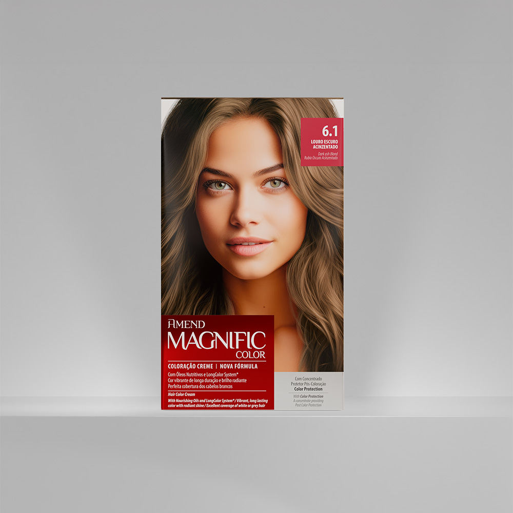 Kit Coloração Amend Magnific Color 6.1 Louro Escuro Acinzentado